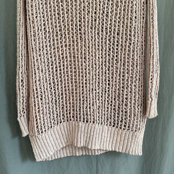 Silence + Noise Open Knit Sweater Pink Cotton Blend Soft Grunge Boho Chic Size M - Picture 3 of 8